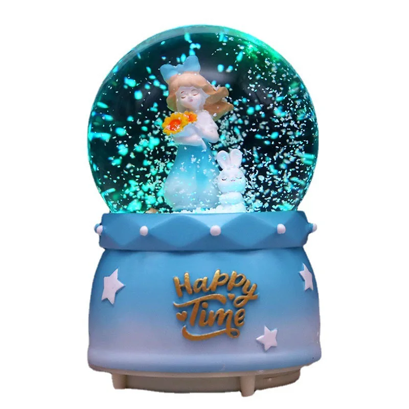 Annie Time Girl Crystal Ball Music Box Table Top Decoration Pendant Girl Gift Carousel  Sailor Moon  To My Wife  Digimon