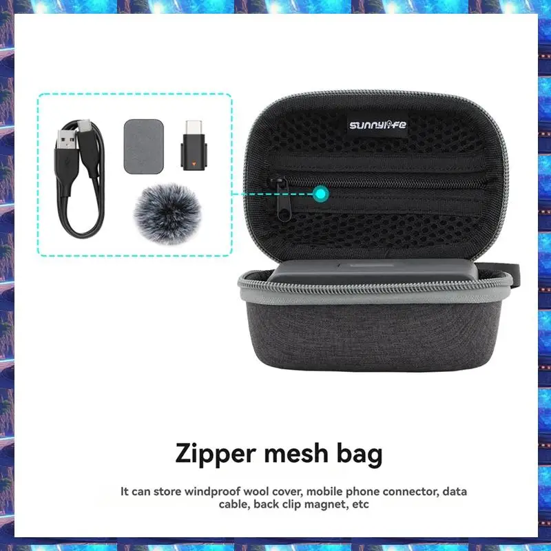 Мини-сумка для хранения Sunnylife 2025, чехол для переноски беспроводного микрофона, сумка для хранения, уличные дорожные аксессуары для видеоблогов для DJI Mic Min