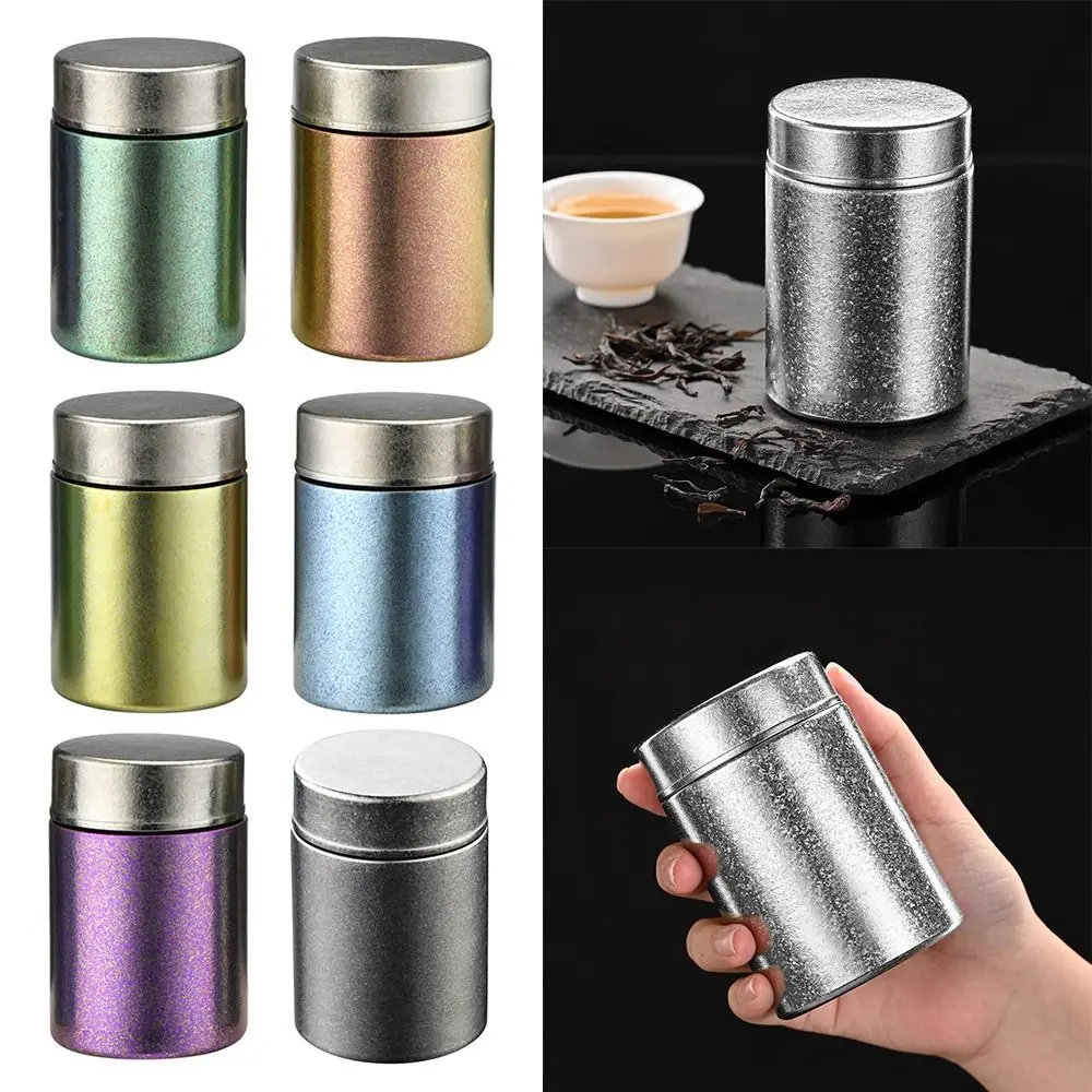 Portable Pure Titanium Tea Tin 260ml Large Capacity Sealed Tea Can Moisture-proof Tea Jar for Home&Travel