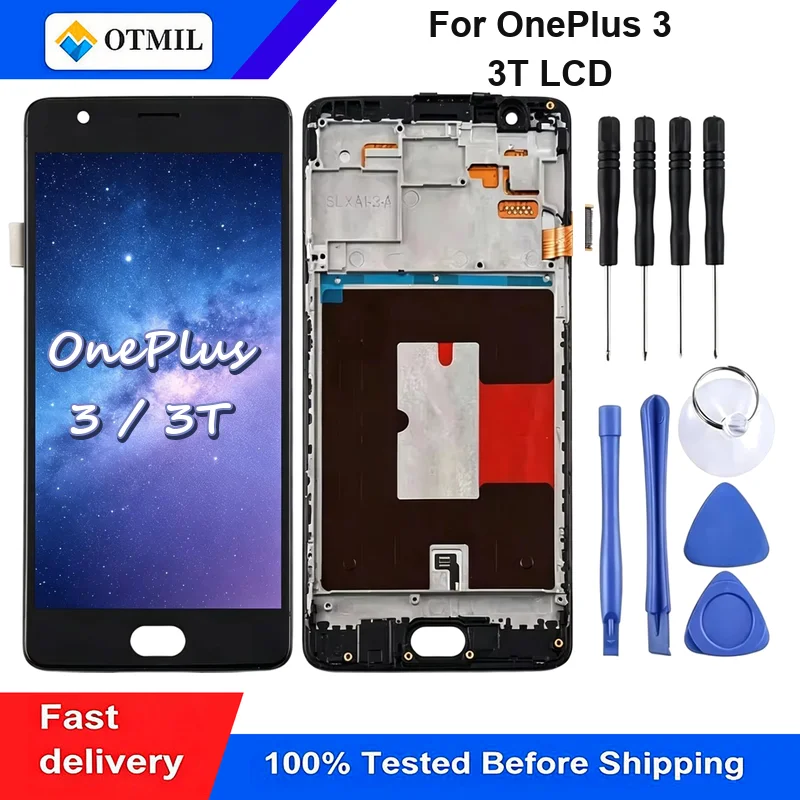 5.5''For OnePlus 3 3T For 1+3 3T A3003 A3000 SM-A3000 LCD Display Touch Screen Digitizer Assembly High Touch Sensitivity