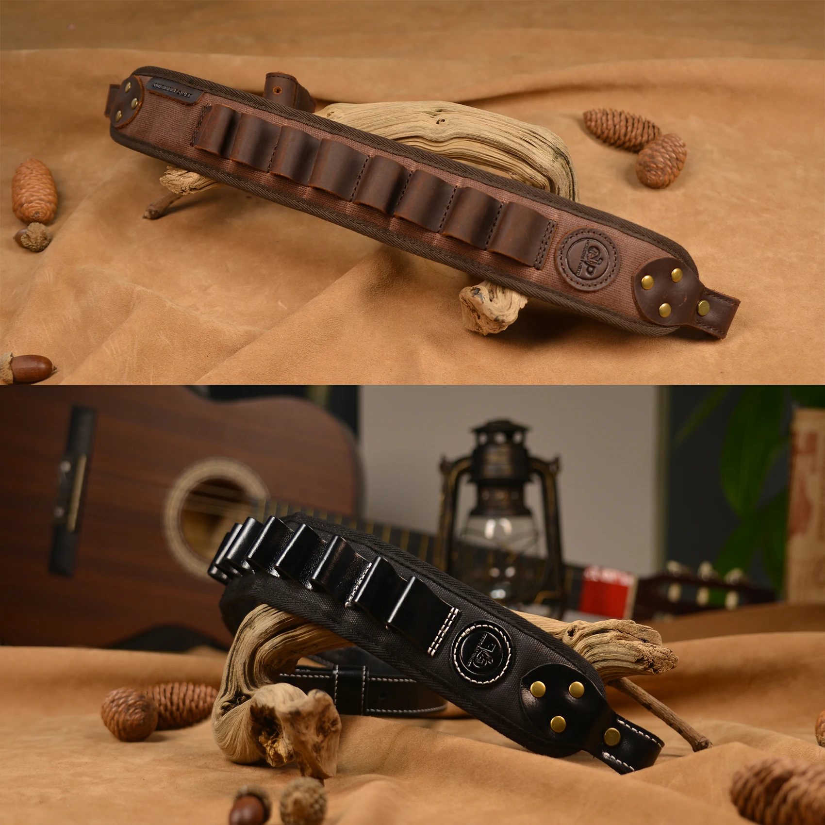 

Canvas Shotgun Sling Leather Cartridge Holder Shoulder Strap Gun Belt For 12 Gauge