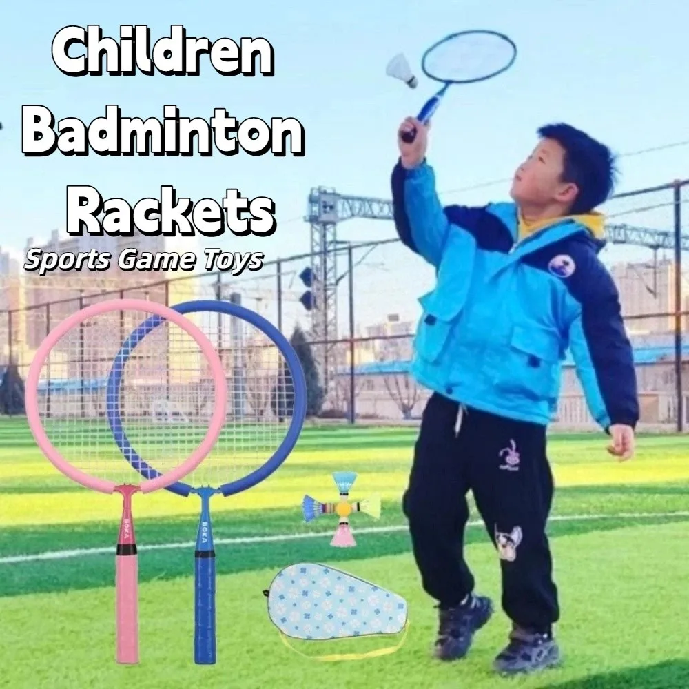 

Амортизирующие детские ракетки для бадминтона, легкие детские ракетки для бадминтона с мягкой ручкой, железный сплав с 5 мячами