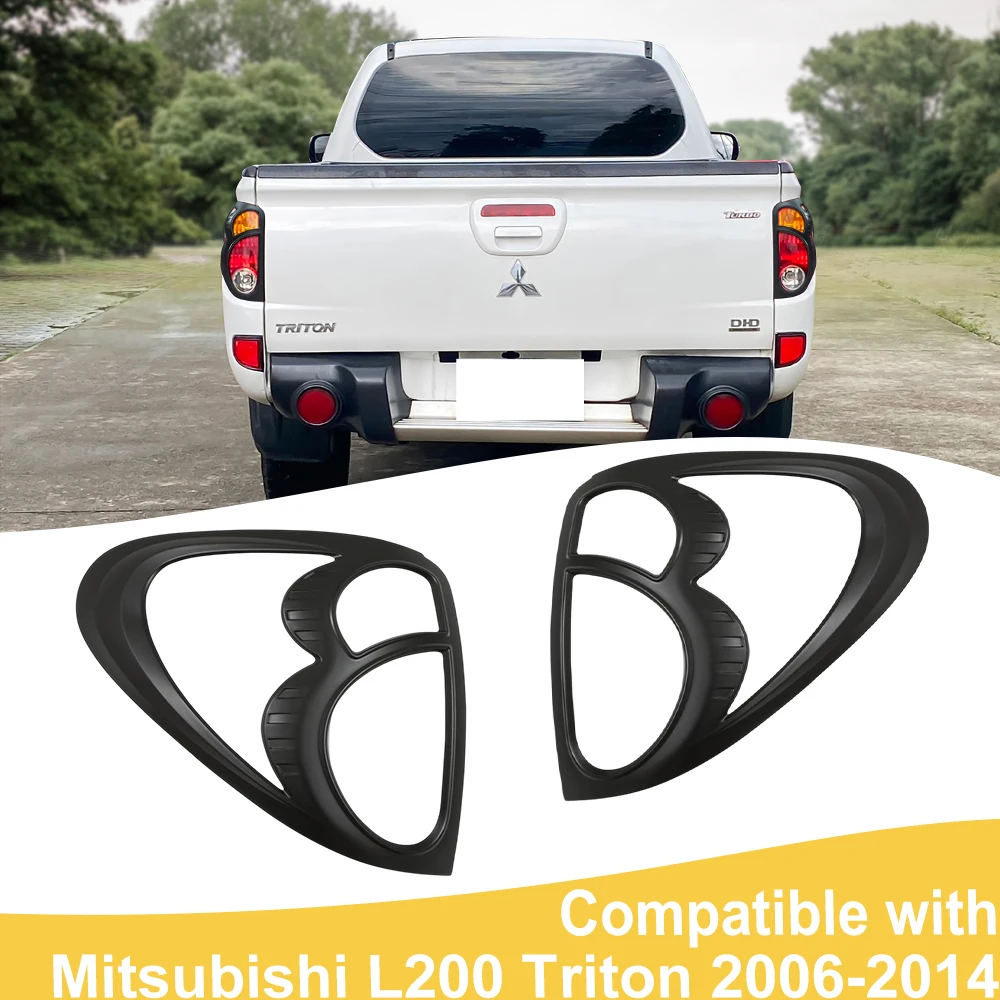 Matte Black Head Light Taillight Covers For Mitsubishi L200 Triton 2006-2014 ABS Front Rear Lamp Hood Car Exterior Accessories