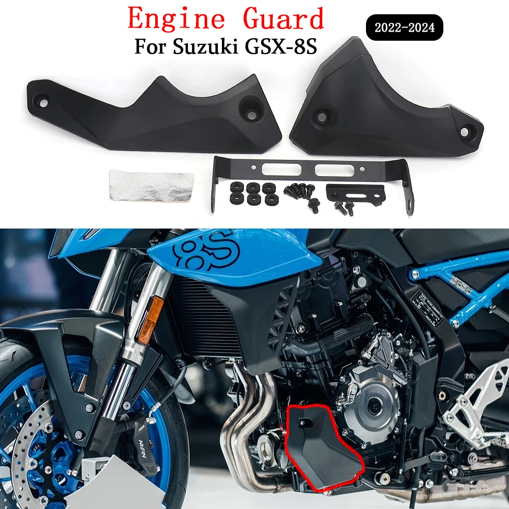 

Motorcycle Accessories Engine Guard Protection Cover Black & Carbon fiber For Suzuki GSX-8S GSX 8S GSX8S 2022 2023 2024