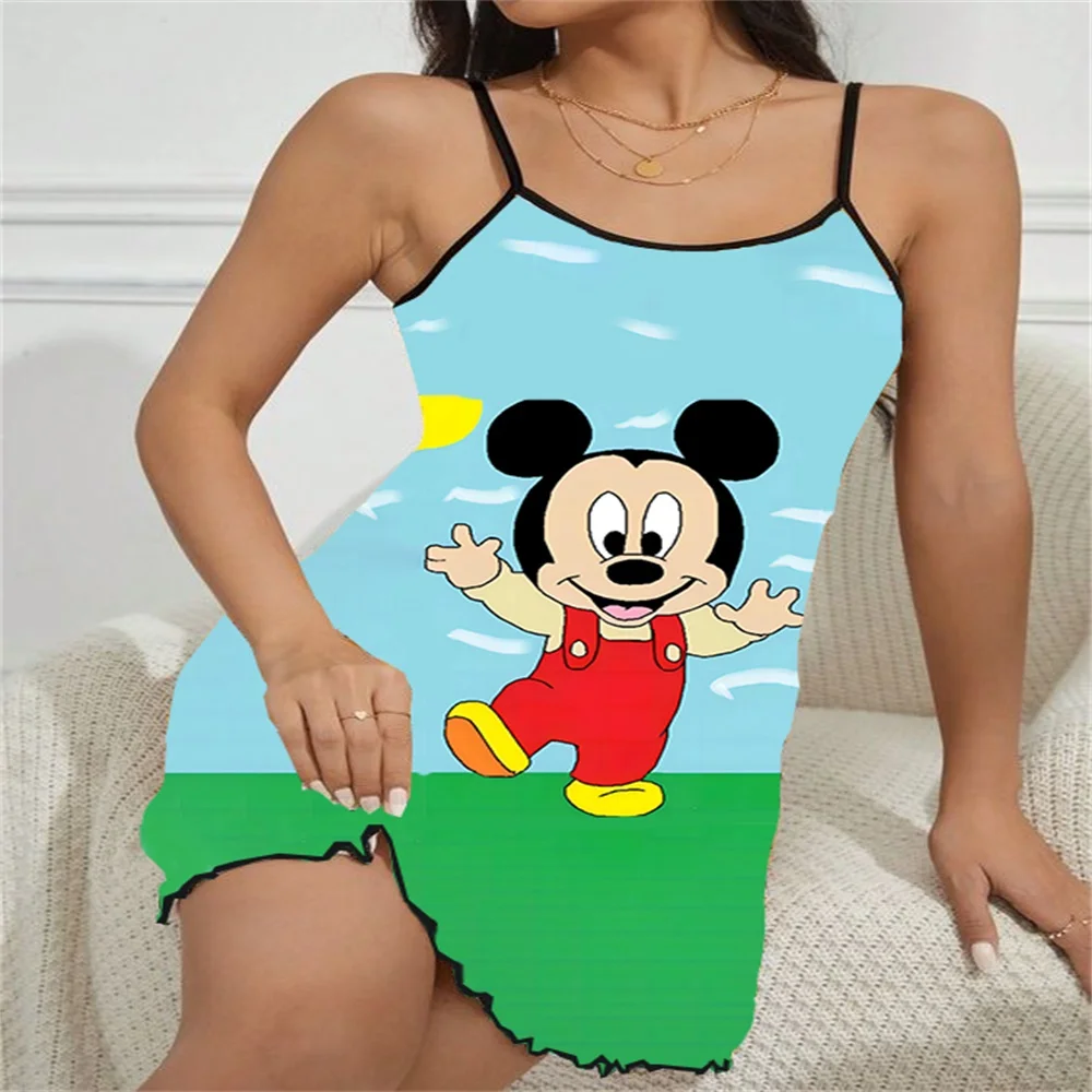 Women Pajama Sets Night Wear Woman Sexy Nightgown Luxury Nighty for Women Hot Romantic Home Dress Lingerie Babydoll Mickey Skirt