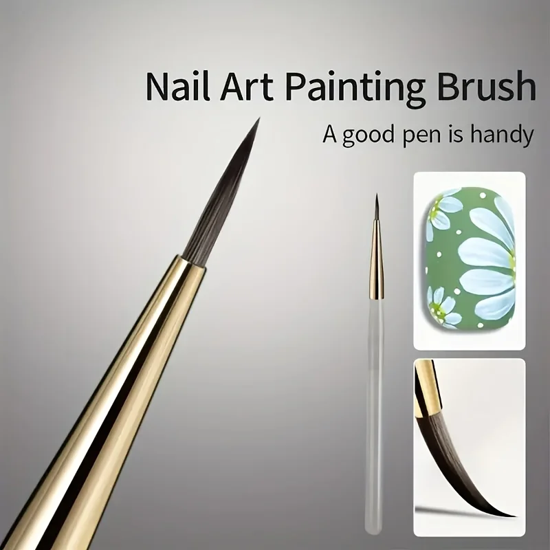 3Pcs Slender Pointed Multi-Functional Nail Art Brushes - Durable Acrylic and Nylon Bristles, Ergonomic Handle for Nail Art Tools