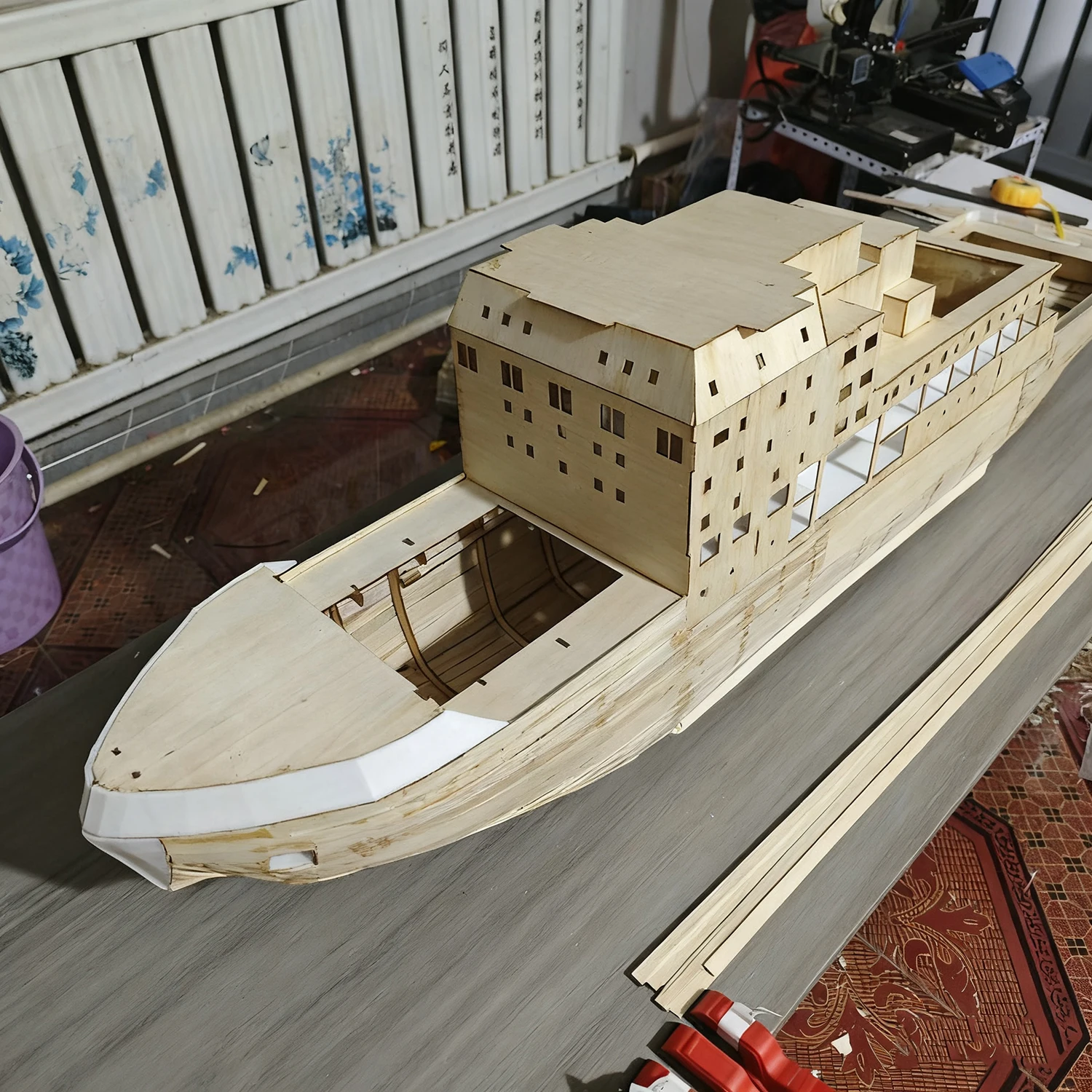 

1/100 RC Ships 120cm Xue Long II Remote Control Boat Wooden Hull Island FDM Printed Structural Parts RC Ships Model Kit Ship Toy