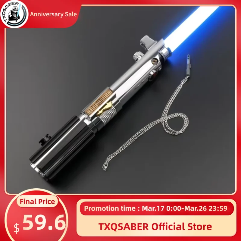 TXQSABER Anakin Lightsaber Proffie Laser Pixel board Smooth Swing Metal Hilt With LED Strip Blade SD Card Skywalker Cosplay Toys