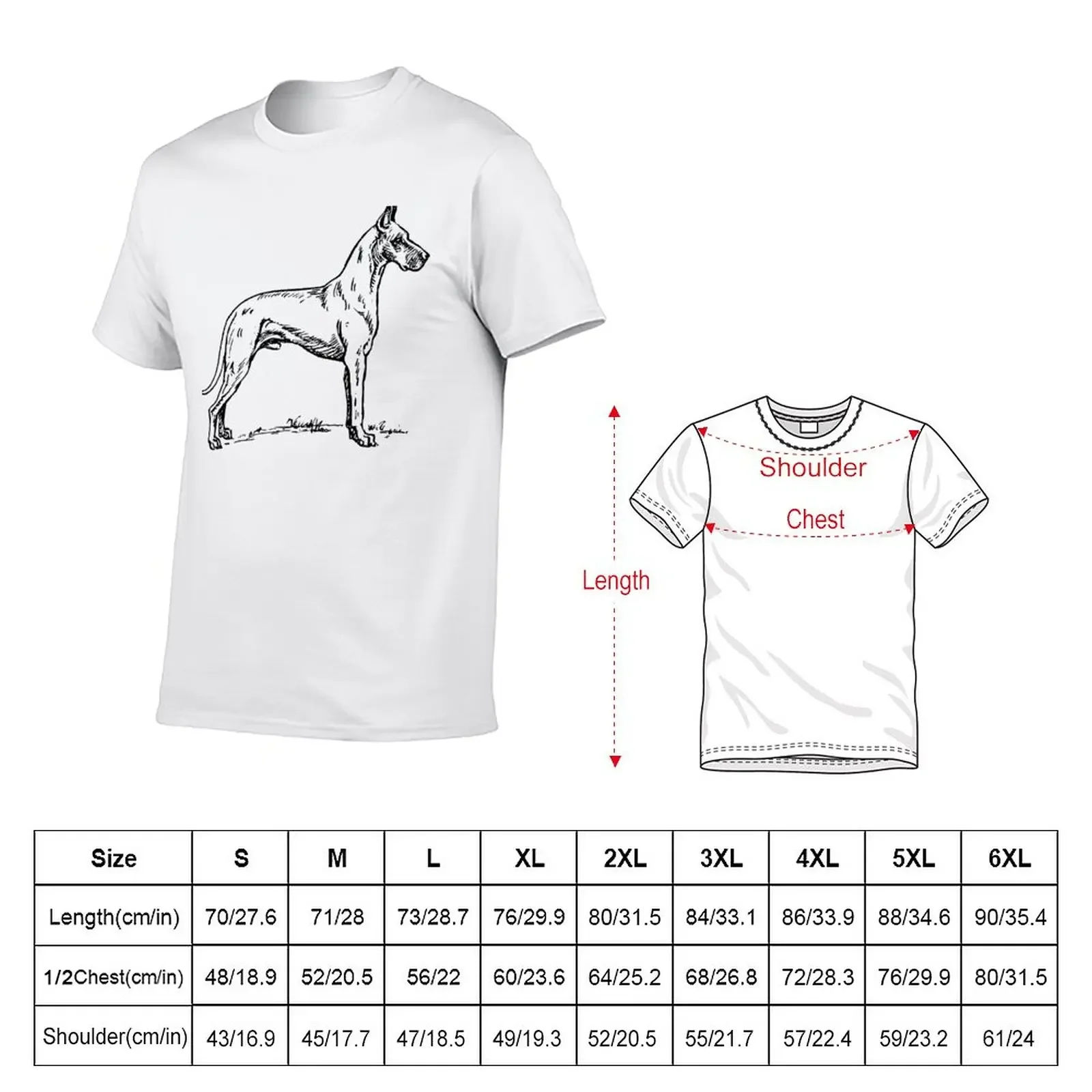 Great Dane T-Shirt kawaii clothes sports fans heavyweight t shirts for men