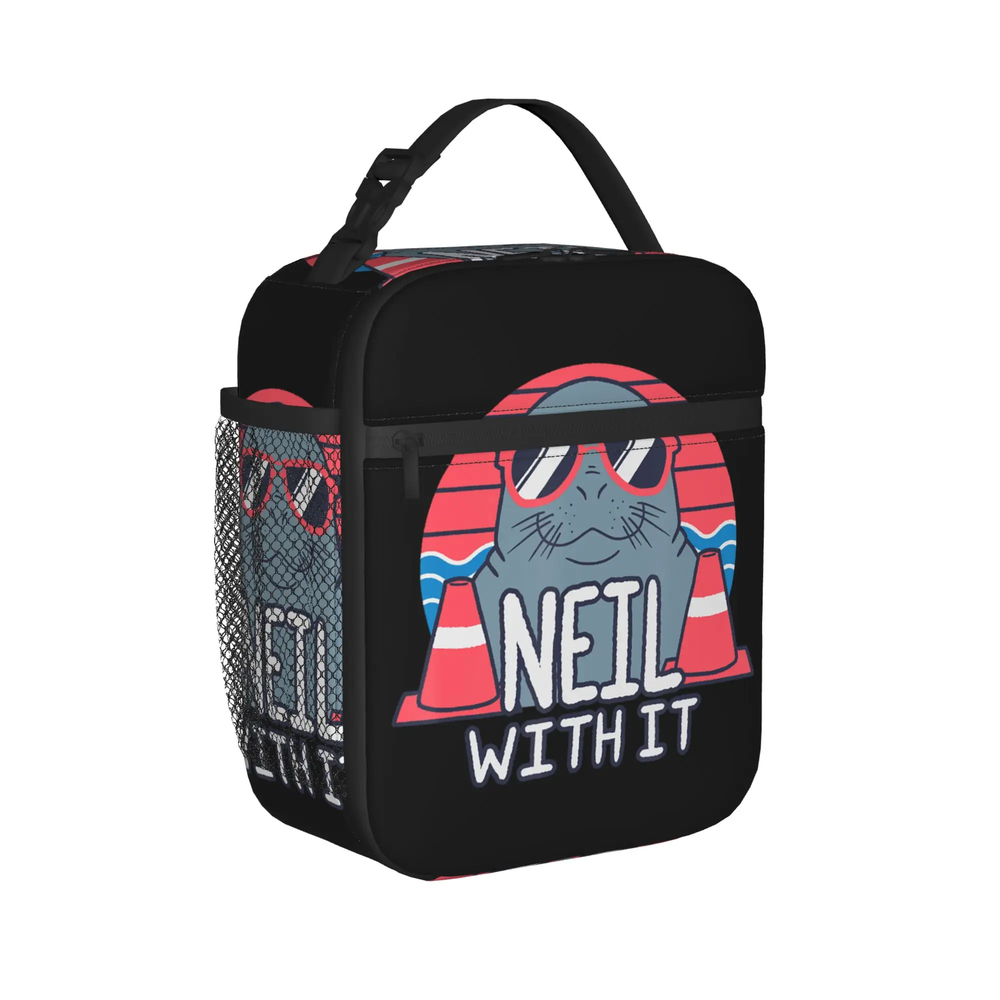 Neil the Seal Deal Thermal Insulated Lunch Bags Portable Food Bag Container Cooler Thermal Lunch Boxes