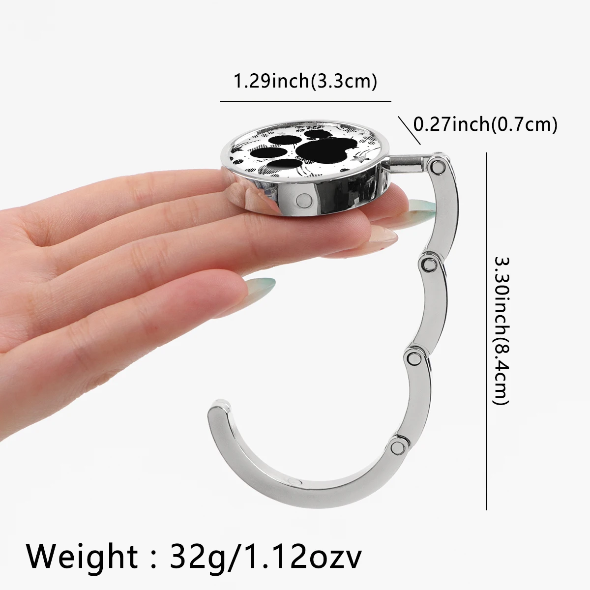 Cherry Blossom Flowers Portable Round Hook Student Table Hook Bag Hanger Folding Multifunctional Bag Hook Decoration Gift