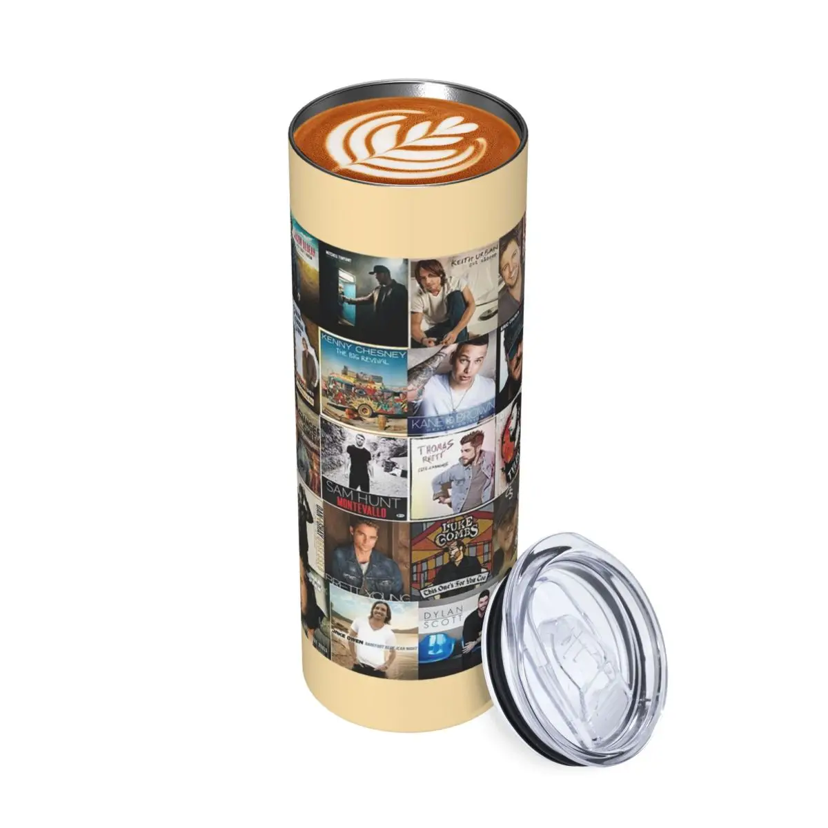 Country Music Collag Stainless Steel Tumbler Vacuum Insulated Mugs Thermal Cold Bottle Straws With Lid 20oz