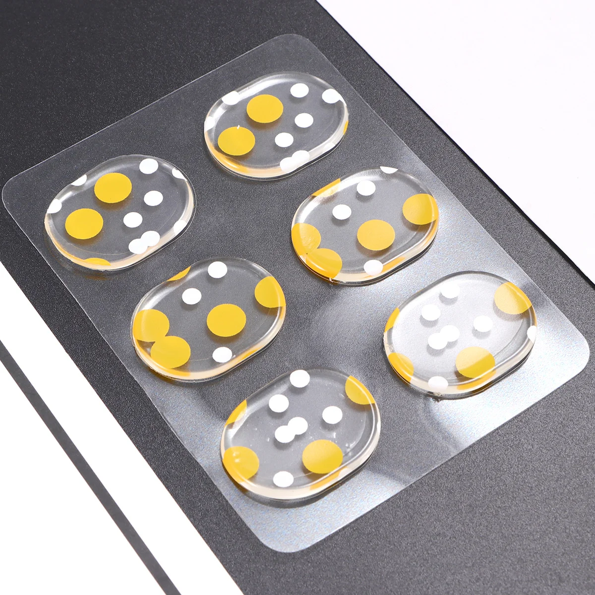 

6Pcs Self-Adhesive Silicone Drum Damper Gel Pads Red Dots Drum Snare Mute Mat Noise Control Pads for Percussion