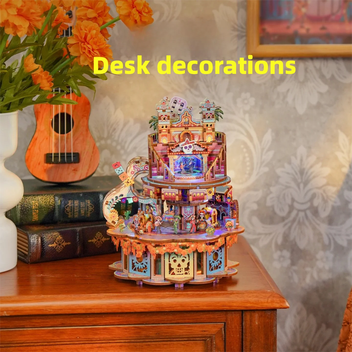 Handmade DIY Dream Adventure Music Box Toy Building Blocks Creative Gift Eight-Box Search for Dream Encounter Children's Gift