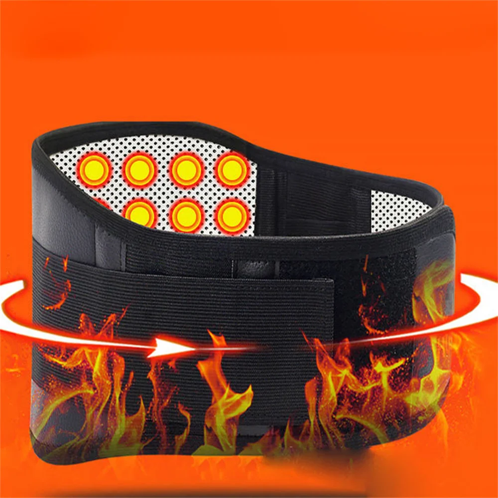 Black Adjustable Waist Tourmaline Self Heating Magnetic Therapy Back Waist Support Belt Lumbar Brace Massage Band Health Care