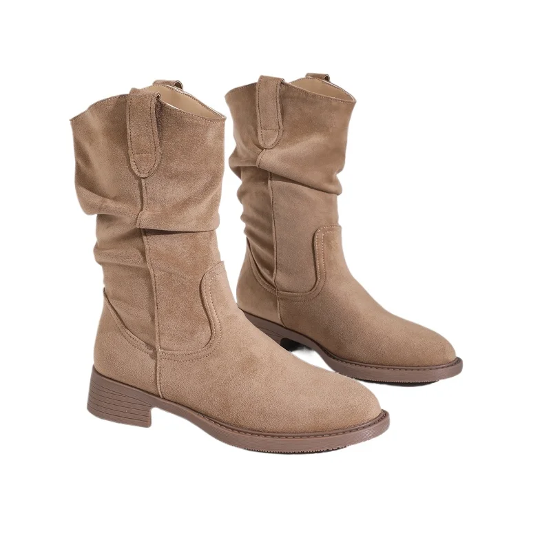 Women Women Autumn Fashion High Quality Round Head Vintage Ankle Boots Suede Low Heel Warm Knight Slip on Party Boots Big Size 35-43 - Aliexpress Deal