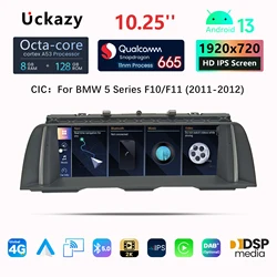 Snapdragon 665 Wireless Carplay Android 13 Car Radio For BMW 5 Series F10 F11 2010-2016 CIC NBT Multimedia Screen Stereo Audio