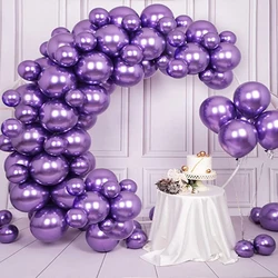 10/20/30pcs Metallic Purple Chrome Balloons Bridal Wedding Helium Globos Graduation Anniversary Birthday Party Baby Shower Decor