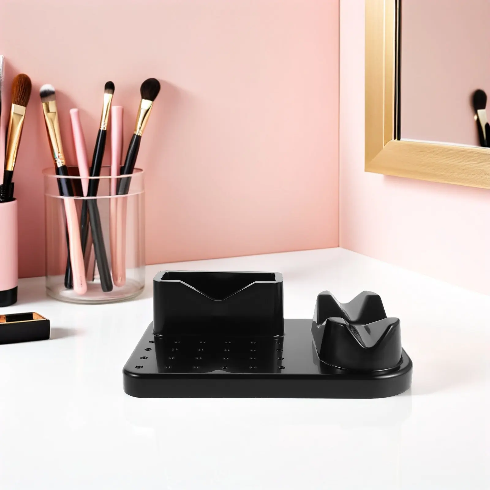 

Nail Drill Bit Holder Plastic Organizer 24 Holes Storage Box Nail Drill Machine Holder Desktop Case for Home Salon