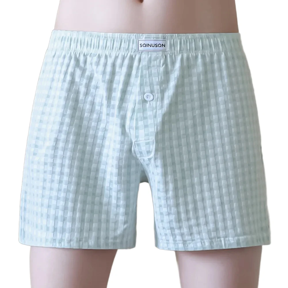 Home Wear Breathable Trunks Comfortable Underwear Breathable Plaid Trunk For Men Comfortable 30 Spandex 70 Cotton