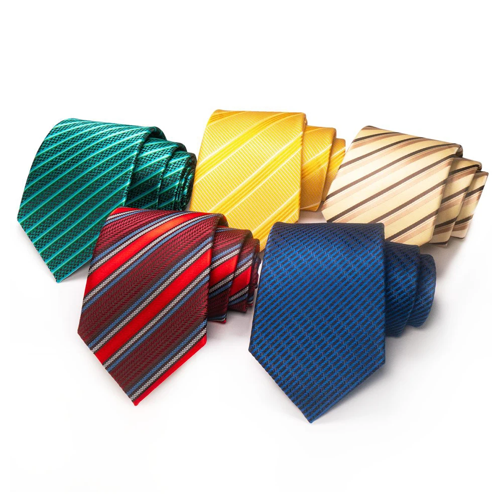 EASTEPIC 8-centimetre Wide Ties for Men Green Neckties with Geometric Designs Red Striped Accessories for Wedding Ceremonies