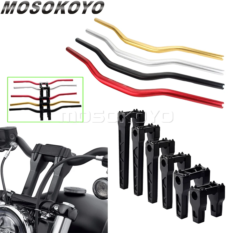

Club Style 4"-14" Riser 32mm Handlebar T-bar Bar for Harley Sportster Softail Street Bob FXBB Custom Chopper Bobber Cafe Racer