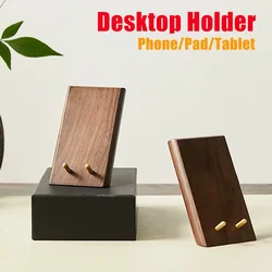 Lazy Desktop Tablet Holder Universal Table Cell Phone Support Mobile Phone Holder Wooden Walnut Stand for iPhone 15 Samsung iPad