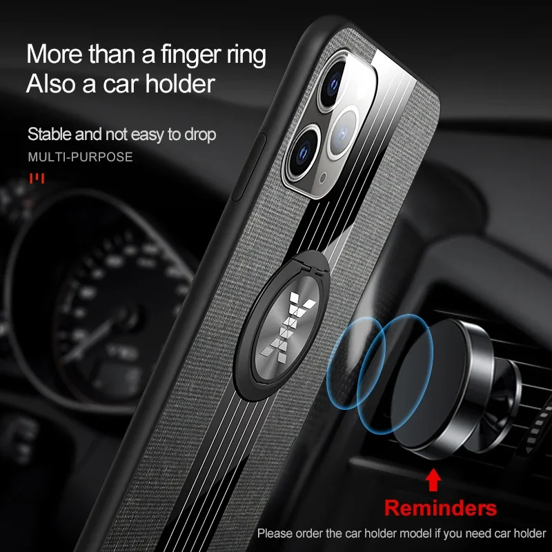 Magnet Ring Case For Apple iPhone 11 12 13 Mini 14 15 Pro Xs Max XR X 8 7 6 6s Plus SE 2020 2022 SE3 Cloth Fabric Case Cover