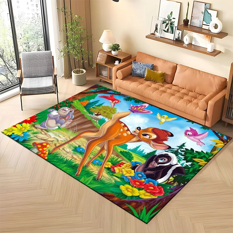 Disney Bambi Printing Area Rug Large, 3D Carpets Rugs for Living Room Kids Bedroom Sofa Doormat Decor,Child Non-slip Floor Mat