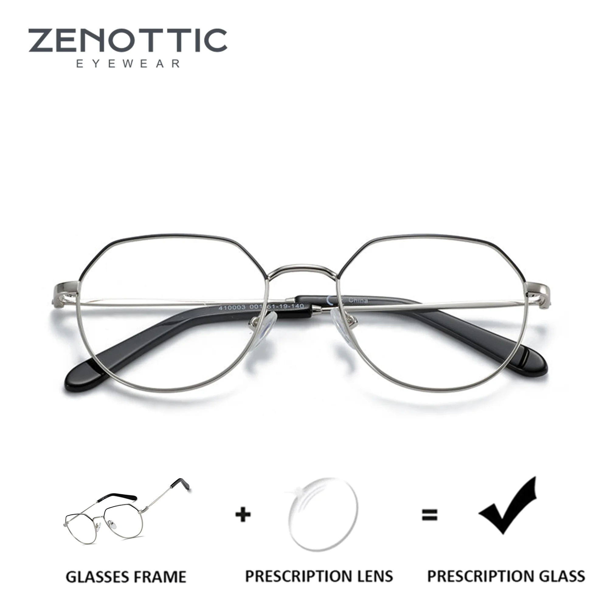 

Модные металлические очки ZENOTTIC в форме шестиугольника для женщин, фотохромные оптические очки для коррекции близорукости, прогрессивные очки