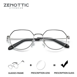 ZENOTTIC Fashion Metal Hexagon Prescription Myopia Glasses For Women Photochromic Optical Eyewear Progressive Eyeglasses