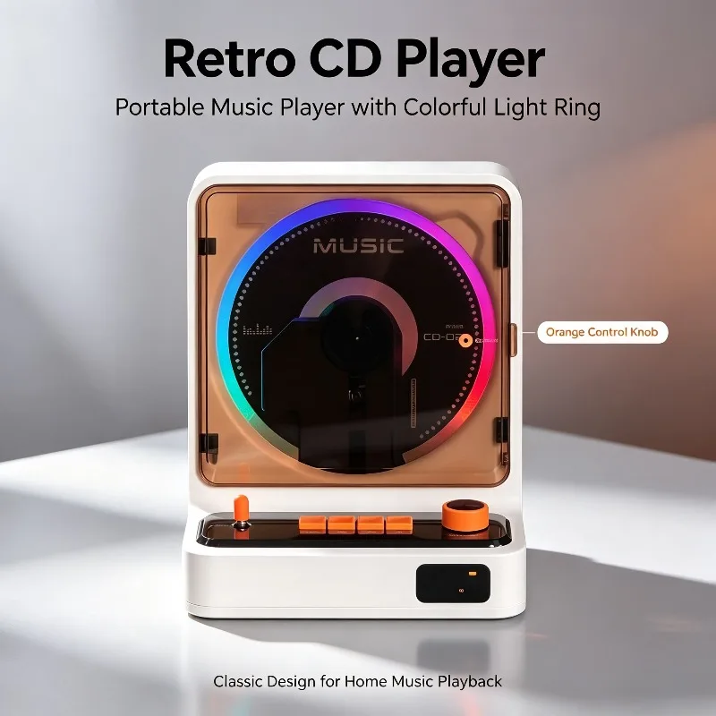 Cd Player Retro Album Disc Player HiFi Audiophile Sound Bluetooth Speaker Desktop Home Music Audio Entertainment Device