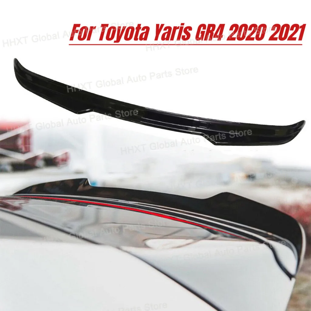 For Toyota Yaris GR4 Spoiler MK4 Rear Wing Extension Cap Tail Car Tuning Accessories ABS Carbon Fiber Style GR Yaris 2020 2021