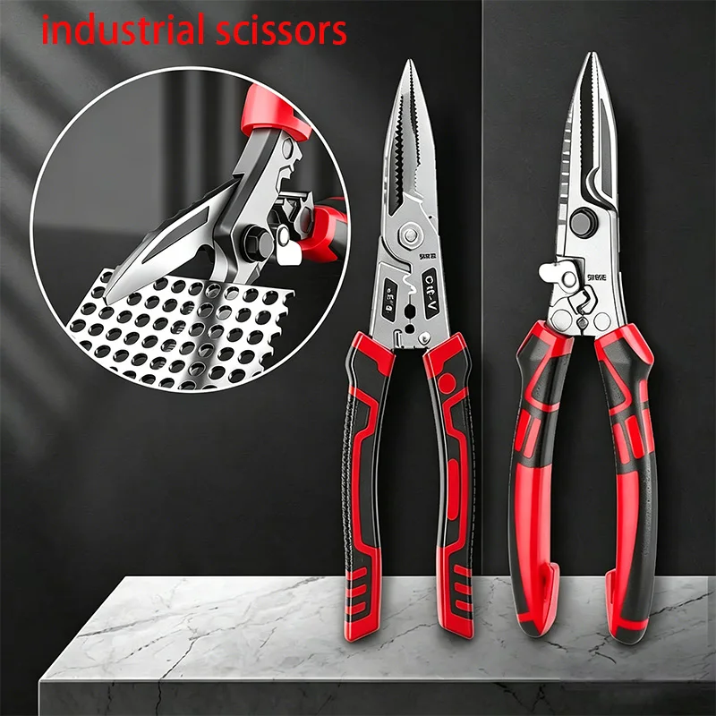 

Multi-functional Electrician Scissors, Crimping Wire Cutting Tool With Wrench Function For Metal Sheet And Cable Cutting tools