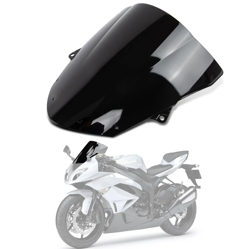 Motorcycle Windshield Windscreen Wind Deflector Screen Double Bubble for Kawasaki Ninja ZX10R ZX1000F 2008-2010 ZX636E 2009-2018