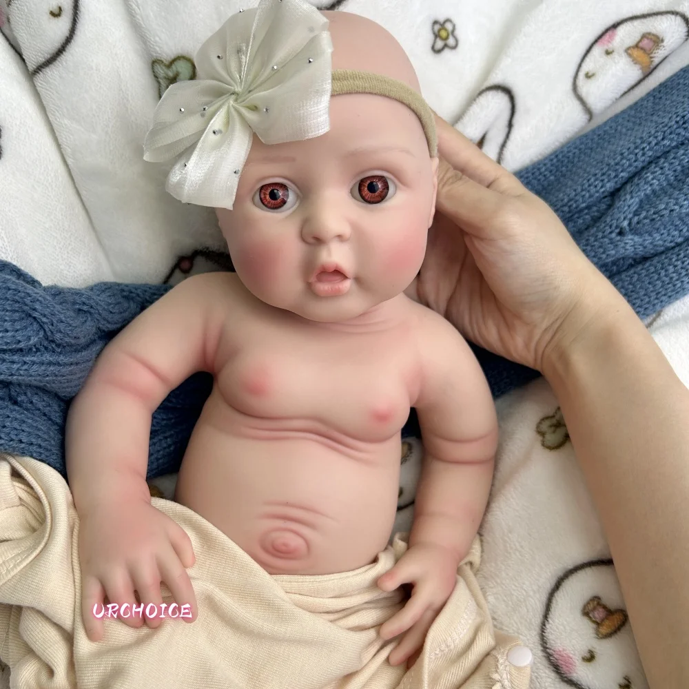 

42 см пухлая маленькая девочка гибкая силиконовая кукла реборн реалистичные видимые вены утяжеленная моющаяся кукла новорожденного для рождественского подарка