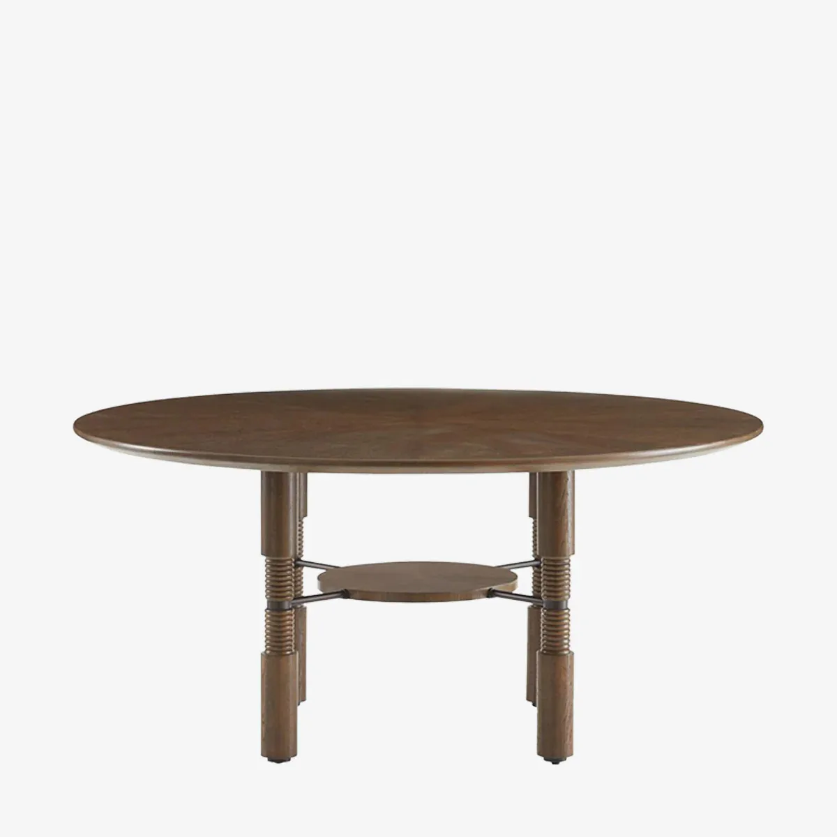 

bn Style Solid Oak Round Dining Table French Retro Simple Table and Chair Combination Suitable for Family Dining Hotel Use#