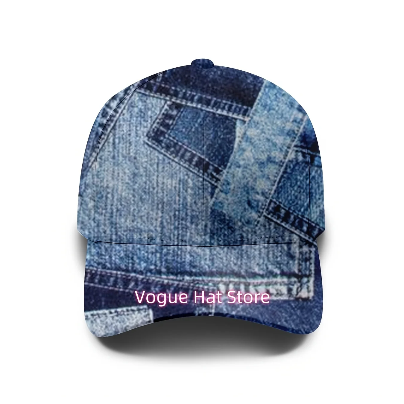 Men's & Women's Spliced Printed Baseball Cap - Retro Street Style Full-Body & Print, Adjustable Buckle Hat with Iconic Curved Br