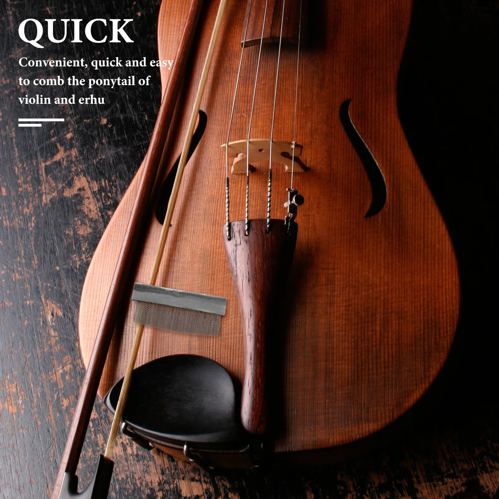 1 قطعة أداة تمشيط الشعر القوس للكمان Erhu مشط معدني التهيأ صيانة شعر الحصان Luthier ملحق محمول متعدد الوظائف