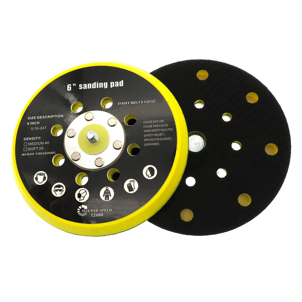 

6 Inch 150mm 17 Holes Sander Backing Pad Hook&Loop Sanding Pads Sanding Disc Flocking Plate Power Tools Accessories