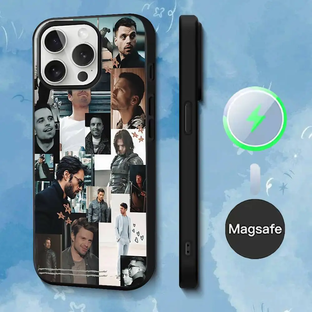 Actor S-Sebastian Stan Phone Case For iPhone 17,16,15,14,13,12,11,Pro,Max,Plus,Mini,SE4,E Magnetic Magsafe Wireless Charging