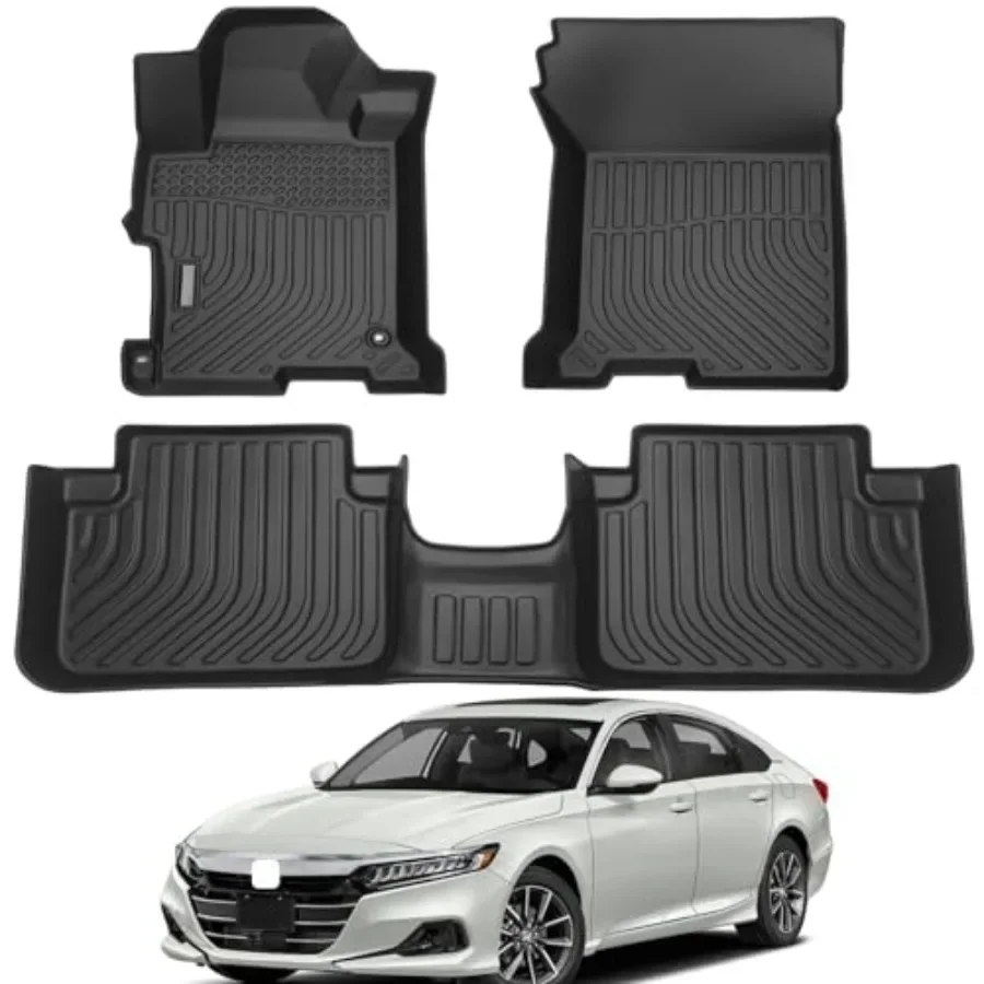 

Всепогодные резиновые коврики для автомобиля Honda Accord 2013-2017, полный комплект, индивидуальная подгонка, с приподнятыми краями, без запаха, простая установка за 5 минут