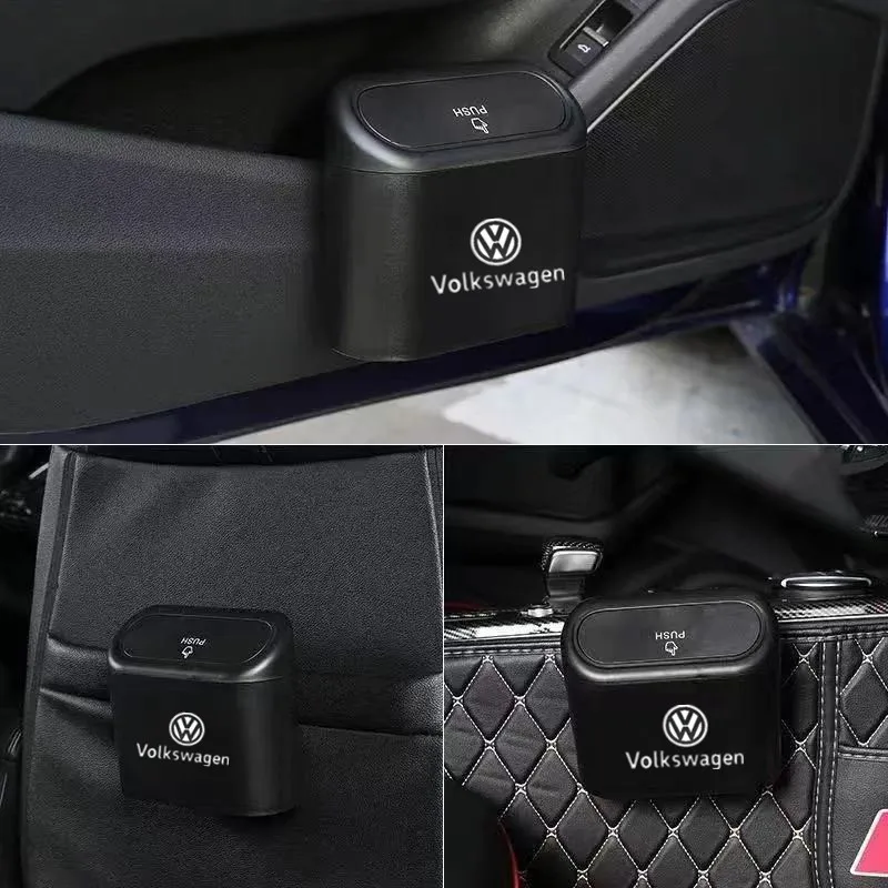 Cenicero para coche, cubo de basura colgante para vehículo, contenedor de basura para VW Volkswagen Golf 5 6 7 Polo Passat B5 Tiguan Bettle Touran Jet