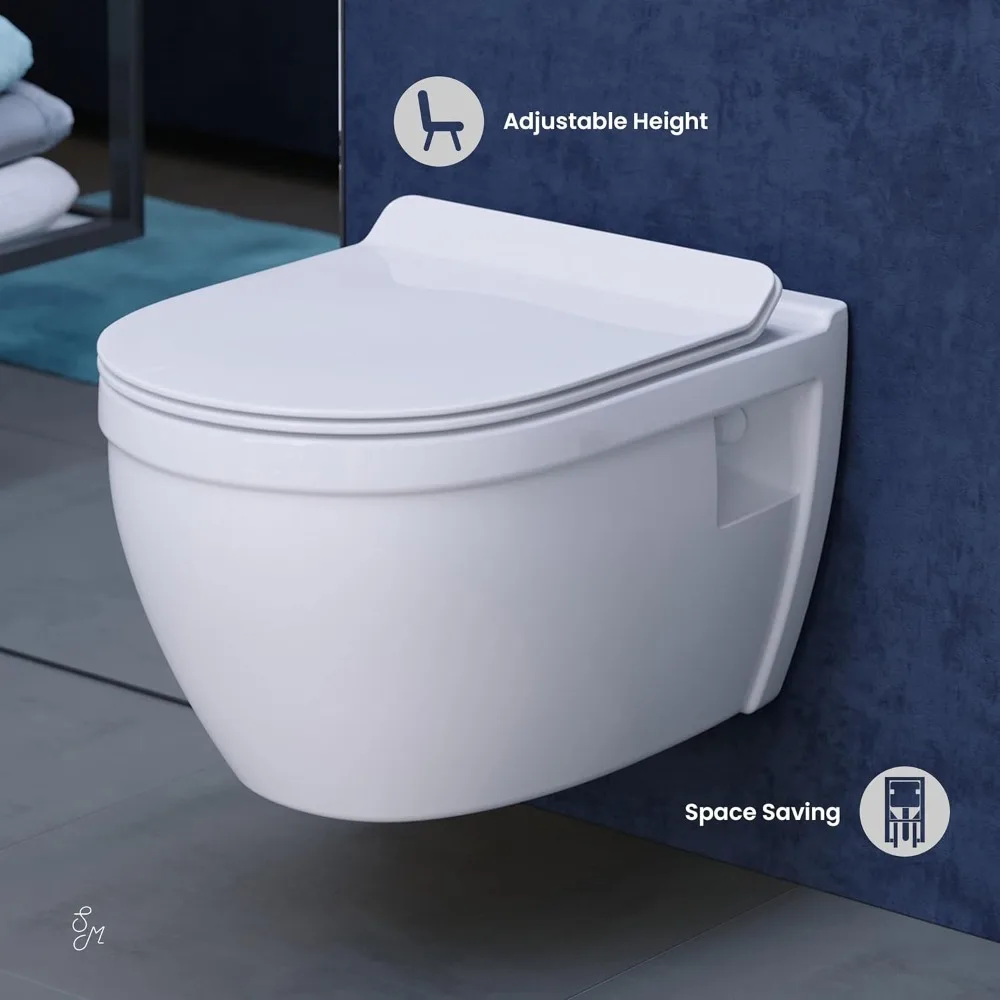 مرحاض ماديسون سويسري مصنوع جيدًا إلى الأبد Ivy SM-WT450، أبيض لامع