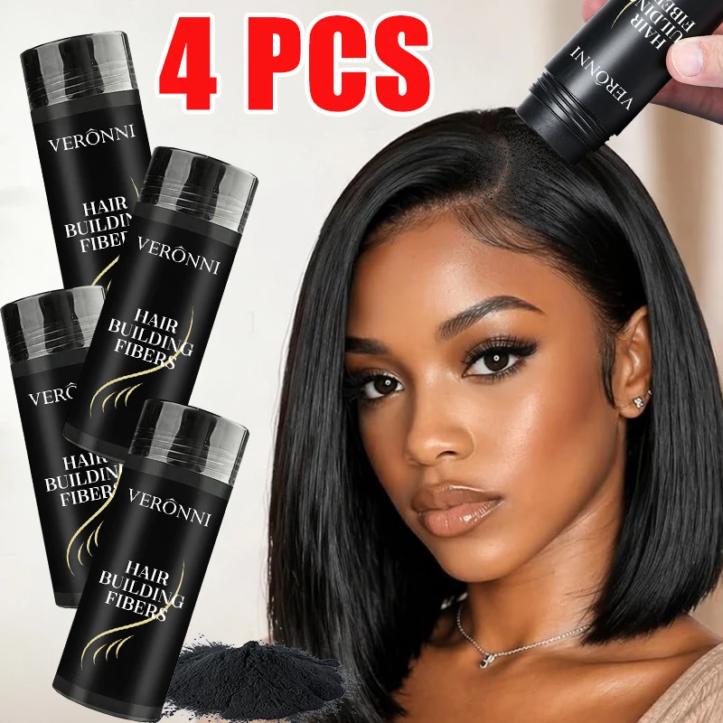 4pcs Hair Building Fibers 27.5g Hair Thickening Powder Instantly Cover Hair Loss Conceal Sparse Hair 6 Color Natural Hair Cosmet