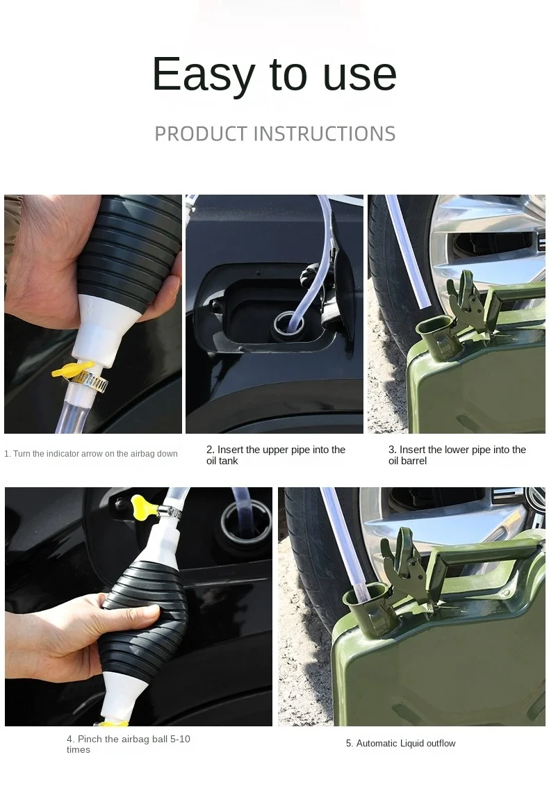 Handkraftstoffpumpe, Auto-Kraftstofftank-Saugpumpe, Öl-Transferpumpe, Benzin-Diesel-Flüssigkeits-Handpumpe, Kraftstoffspargerät für Benzin – Detail 15