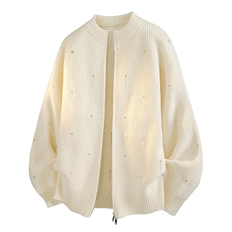 Men's Cardigan Sweaters Casual Full Zip Sweaters Knitted with Pockets  Soft Knit Texture, Fall Winter Two Front Pockets Sweater
