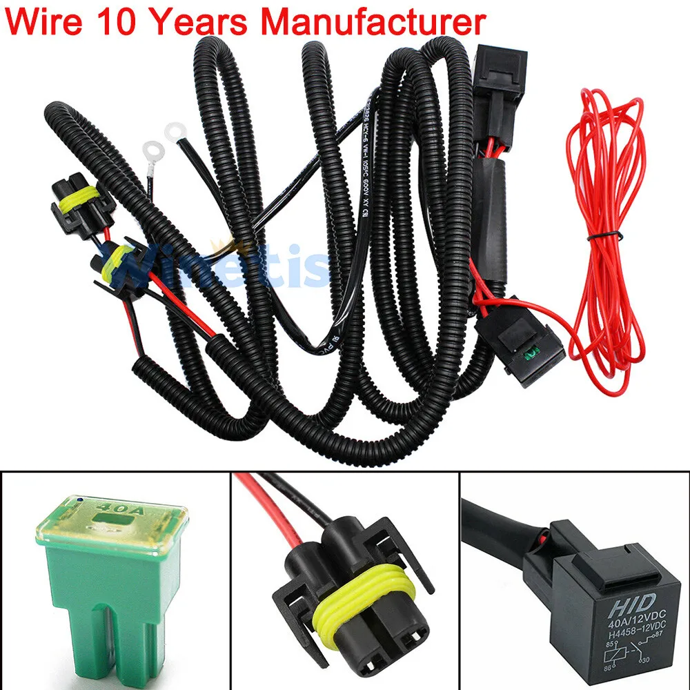 

1X Relay Wire Harness 40A S H8 Fog Light Female Socket Plug Replace Connector