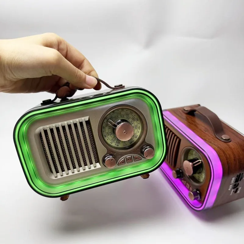 

Multifunction Full-band Radio Portable Outdoor AUX Audio TF Card USB Drive Bluetooth Speaker Vintage Radio Music Box for Elderly