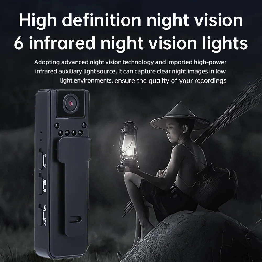 Mini Camera HD 1080P Digital Video Recorder Night Vision Body Cam Sports DV DVR Smart Home Security Surveillance Small Camcorder